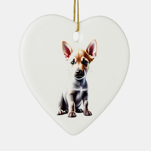Gepersonaliseerde Canaan Dog Puppy Keramisch Ornament (Rechts)