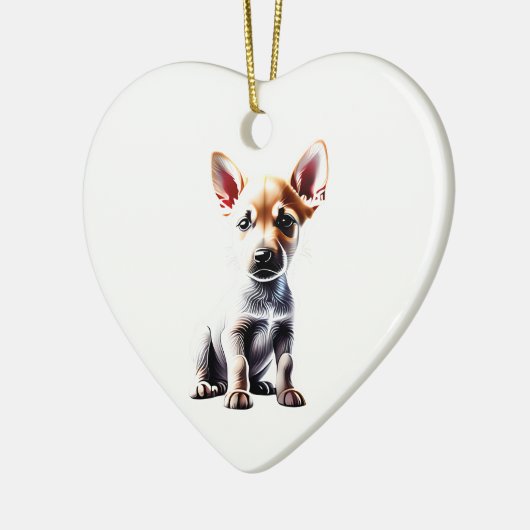 Gepersonaliseerde Canaan Dog Puppy Keramisch Ornament (Links)