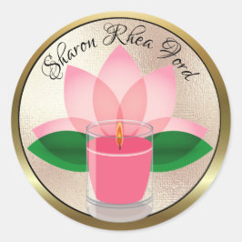 Gepersonaliseerde Candle Lotus Blossom Sticker