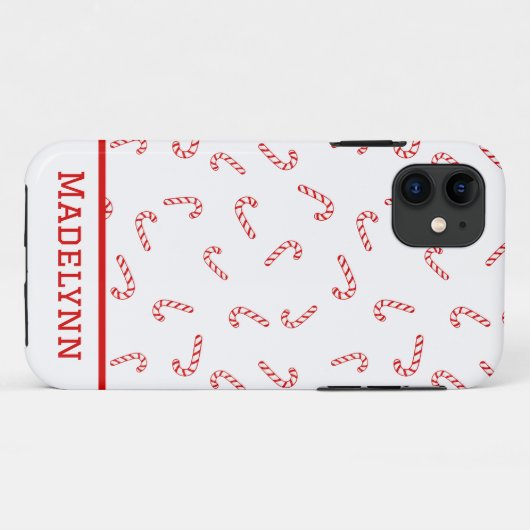 Gepersonaliseerde Candy Cane Kerstmis Case-Mate iPhone Case (Achterkant (horizontaal))
