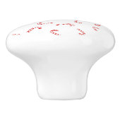 Gepersonaliseerde Candy Cane Kerstmis Keramische Knop (Zijkant)