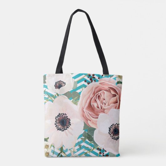 Gepersonaliseerde Canvas tas Geometrisch Roos Chev (Achterkant)