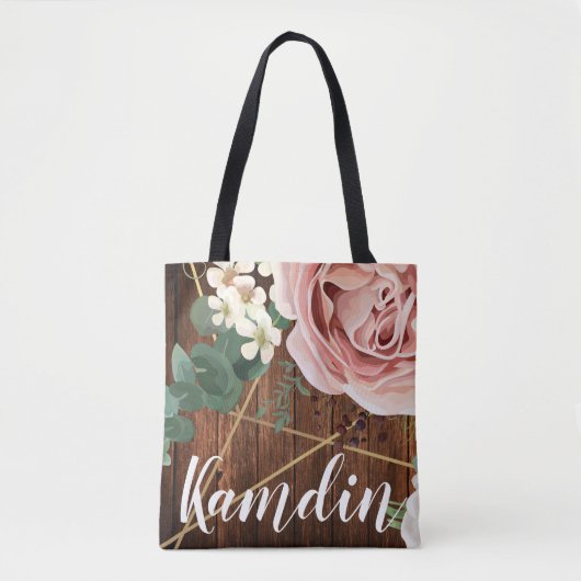 Gepersonaliseerde Canvas tas Geometrische Tuin Roo (Voorkant)