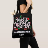 Gepersonaliseerde Canvas tas, Kerstmis, Familienaa Draagtas (Dichtbij)
