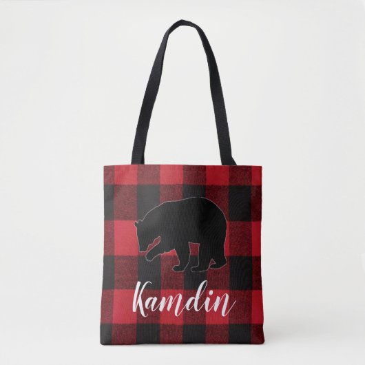 Gepersonaliseerde Canvas tas Red Buffalo Plays Bee (Voorkant)