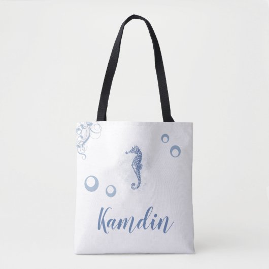 Gepersonaliseerde Canvas tas Seahorse Ocean Beach  (Voorkant)