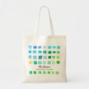 Gepersonaliseerde Canvas tas van de leraar Groen