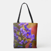 Gepersonaliseerde Canvas tassen - Paarse bloem (Achterkant)