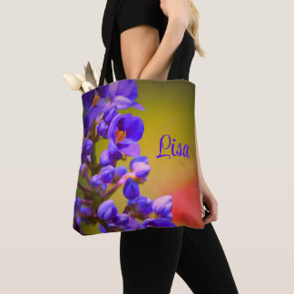 Gepersonaliseerde Canvas tassen - Paarse bloem