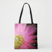 Gepersonaliseerde Canvas tassen - Pink Gerbera Dai (Voorkant)