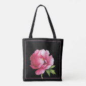 Gepersonaliseerde Canvas tassen - Pink Peony (Achterkant)