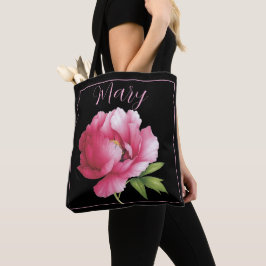 Gepersonaliseerde Canvas tassen - Pink Peony
