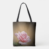 Gepersonaliseerde Canvas tassen - Pink Rose (Achterkant)