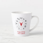Gepersonaliseerde Capricorn Zodiac verjaardagscade Latte Mok (Rechts)