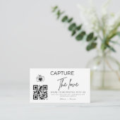 Gepersonaliseerde Capture The Love Wedding QR-code Informatiekaartje (Staand voorkant)