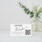 Gepersonaliseerde Capture The Love Wedding QR-code Informatiekaartje (Staand voorkant)