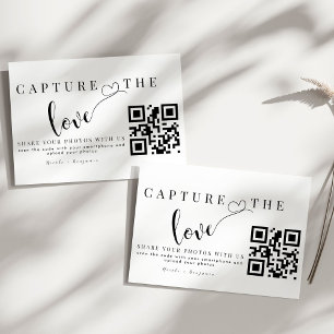 Gepersonaliseerde Capture The Love Wedding QR-code Informatiekaartje