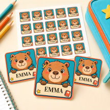 Gepersonaliseerde Capybara Kinderscholen Naamstick