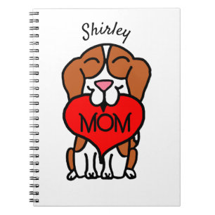 Gepersonaliseerde Cartoon Beagle Mam Notitieboek