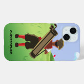 Gepersonaliseerde cartoon golfer op golfbaan Case-Mate iPhone case (Achterkant (horizontaal))