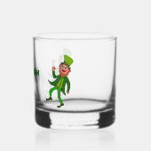 Gepersonaliseerde Cartoon Leprechaun St. Patrick's Whisky Glas (Links)
