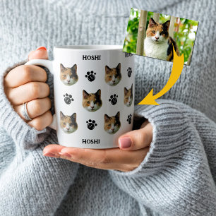 Gepersonaliseerde Cat Face Foto Koffiemok