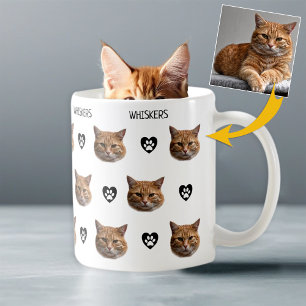 Gepersonaliseerde Cat Face Foto Koffiemok