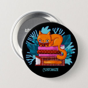 Gepersonaliseerde Cat goedgekeurde boeken Ronde Button 7,6 Cm