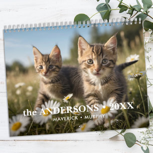 Gepersonaliseerde Cat Lovers Familie Custom 2025 F Kalender