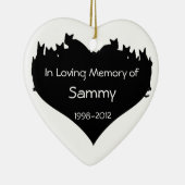 Gepersonaliseerde Cat Memorial Ornament (Rechts)