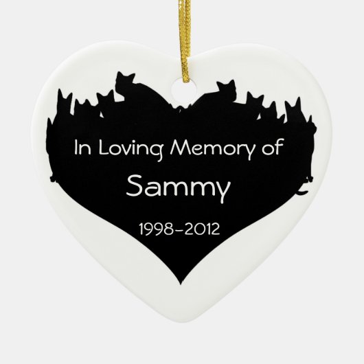 Gepersonaliseerde Cat Memorial Ornament (Voorkant)