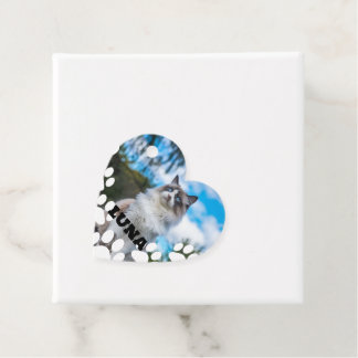 Gepersonaliseerde Cat Photo Favoriet Tag met Naam Bedankjes Labels