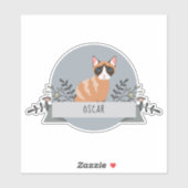 Gepersonaliseerde Cat Sticker Vinyl - De naam van  (Vel)