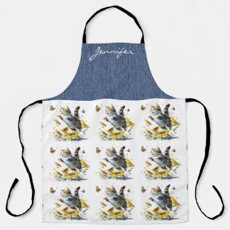 Gepersonaliseerde Cat Sunflower All-Over Print Sch Schort