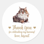 Gepersonaliseerde Cat Wedding Favoriete Stickers (Voorkant)
