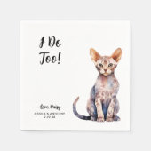 Gepersonaliseerde Cat Wedding Servet (Voorkant)