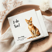 Gepersonaliseerde Cat Wedding Servet