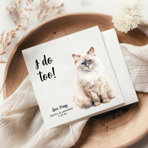 Gepersonaliseerde Cat Wedding Servet