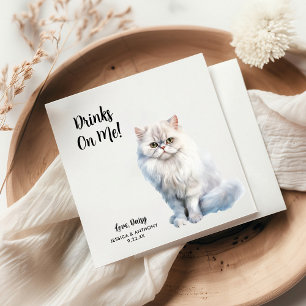 Gepersonaliseerde Cat Wedding Servet