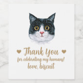 Gepersonaliseerde Cat Wedding Wijn Etiket (Enkel label)