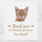 Gepersonaliseerde Cat Wedding Wijn Etiket (Enkel label)