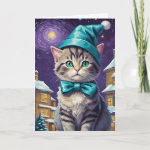 Gepersonaliseerde  Cat Xmas Kaart