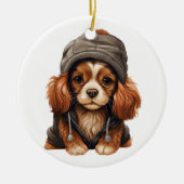 Gepersonaliseerde Cavalier King Charles Spaniel Ho Keramisch Ornament (Voorkant)