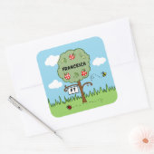 Gepersonaliseerde Celebration Tree Kind Vierkante Sticker (Envelop)