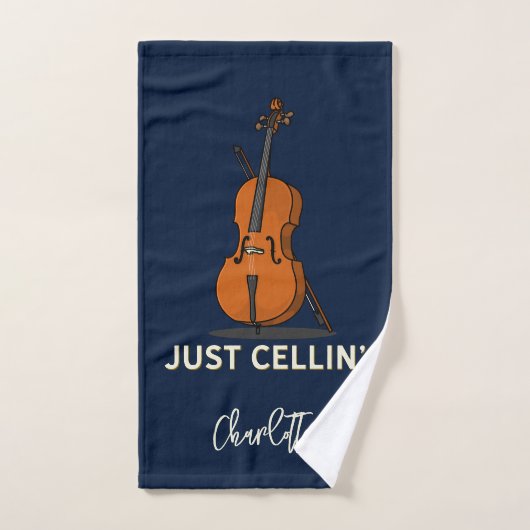 Gepersonaliseerde cello script monogram muzikant handdoek (Handdoek)