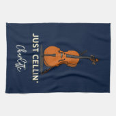 Gepersonaliseerde cello script monogram muzikant theedoek (Horizontaal)