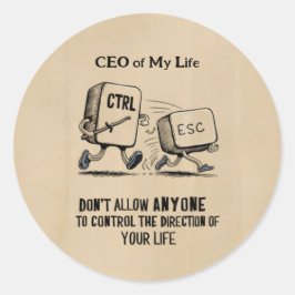 Gepersonaliseerde CEO van My Life Motivatie Sticke Ronde Sticker