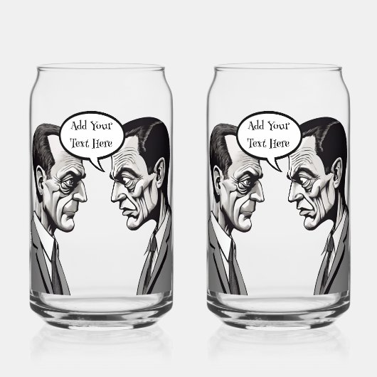 Gepersonaliseerde chagrijnige Mannen bedrukt 16oz Blikvorm Glas (Voorkant)