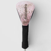 Gepersonaliseerde Champagne Roze Confetti Golfheadcover (Voorkant)