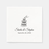 Gepersonaliseerde Champagne Tower Wedding Cocktail Servet (Voorkant)